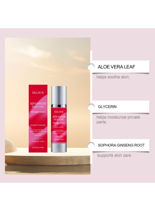 EELHOE ADVANCED SOOTHE Estrogen Cream, Estriol Cream for Women Menopause Relief: Natural Bioidentical Estrogen Cream, Hormone Balance, Perimenopause Support - l Health, Itch, Hot Flashes, Night Sweats, 50g - Image 2